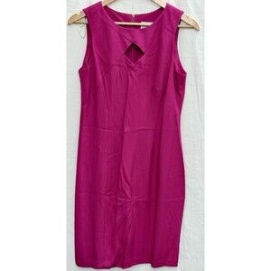 VTG 90s Scarlett Fuchsia Sheath Dress Barbiecore Office Siren USA EUC Boss Energ